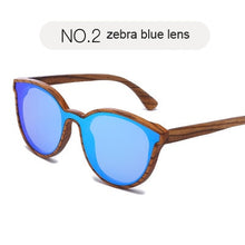 Load image into Gallery viewer, Blue Wooden Sunglasses