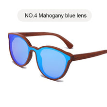 Load image into Gallery viewer, Blue Wooden Sunglasses