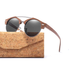 Load image into Gallery viewer, Round Wooden Sunglasses