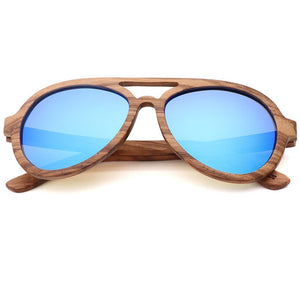 Brand Design Zebra Wooden Sunglasses